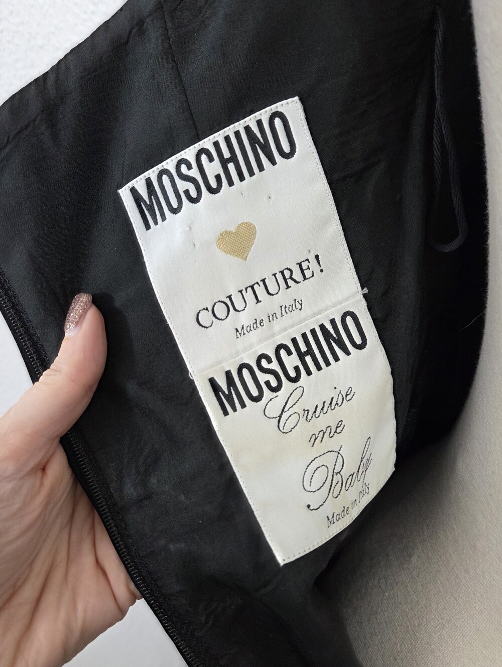 Vintage 90s Moschino Cruise Me Baby halter dress black mini LBD wrap women's US6 - Picture 8 of 10